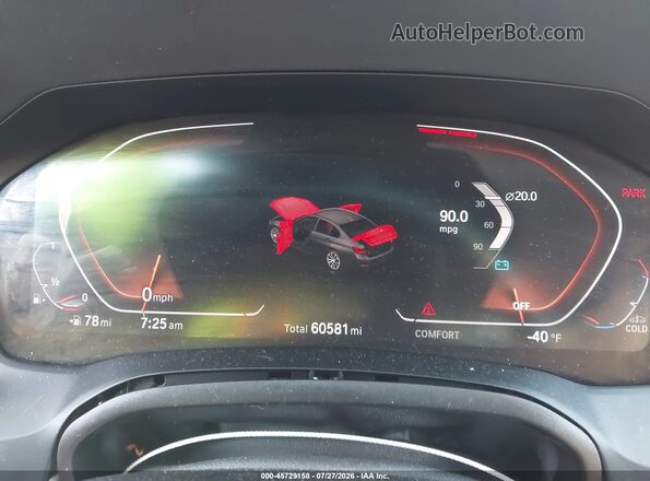 3MW5R7J04L8B25870 2020 BMW 3 SERIES White Вид задніх сидінь