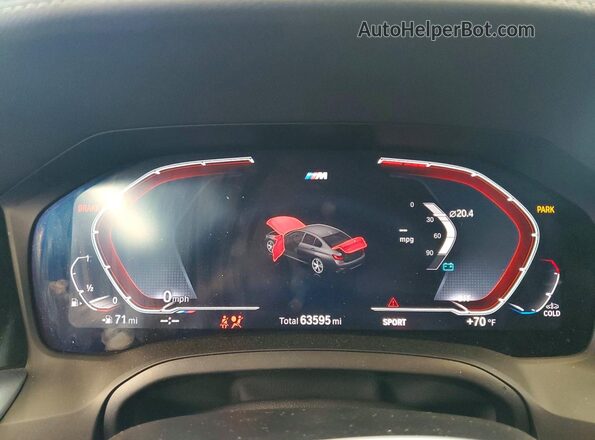 3MW5R7J06M8B77258 2021 BMW 3 SERIES Charcoal Vista del cuadro de instrumentos