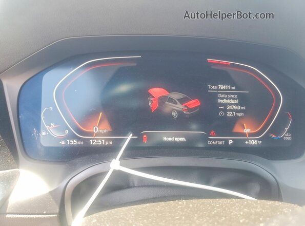 3MW5R7J07M8B90617 2021 BMW 3 SERIES Black ხელსაწყოთა პანელის ხედი