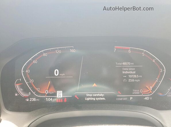 3MW5R7J07N8C54298 2022 BMW 3 SERIES Blue Vista del cuadro de instrumentos