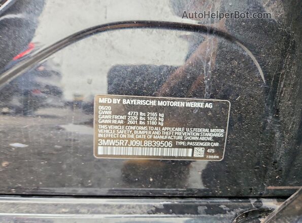 3MW5R7J09L8B39506 2020 BMW 3 SERIES Black Engine compartment view