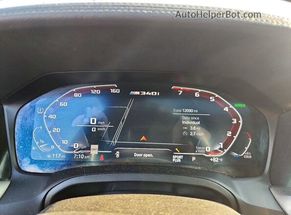 3MW5U9J07M8B65498 2021 BMW M3 Black Սարքավորումների վահանակի տեսք