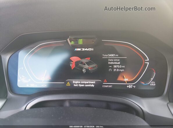 3MW5U9J0XM8B60666 2021 BMW M3 White Vista de los asientos traseros