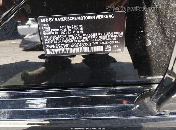 3MW69CW05S8F48333 2025 BMW 3 SERIES Black Engine compartment view