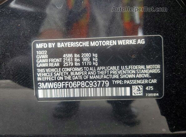 3MW69FF06P8C93779 2023 BMW 3 SERIES Black Vista del compartimento del motor