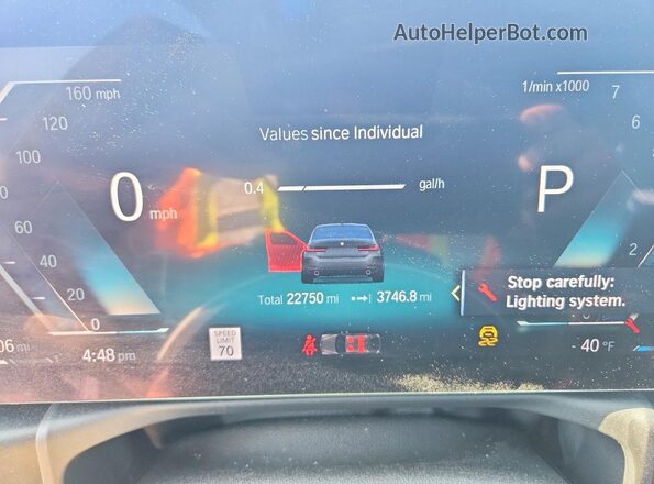 3MW69FF07P8C92477 2023 BMW 3 SERIES Gray Вид щитка приладів