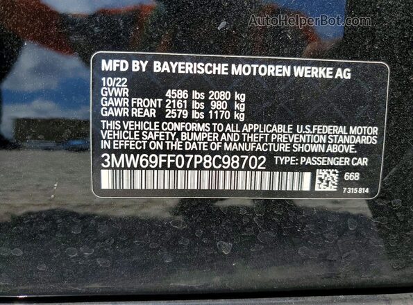 3MW69FF07P8C98702 2023 BMW 3 SERIES Black Widok komory silnika