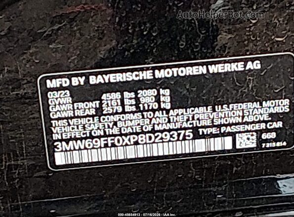 3MW69FF0XP8D29375 2023 BMW 3 SERIES Black Widok komory silnika
