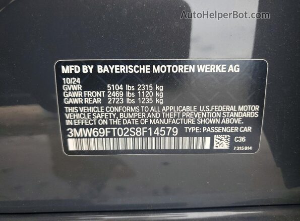 3MW69FT02S8F14579 2025 BMW M3 Gray Widok komory silnika