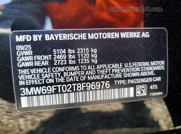 3MW69FT02T8F96976 2026 BMW M3 Black ძრავის განყოფილების ხედი