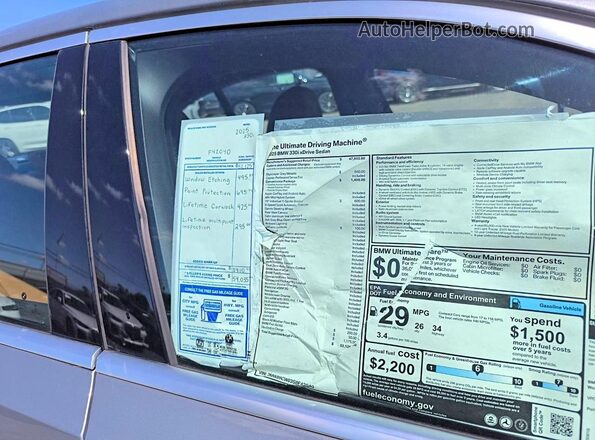 3MW89CW03S8F42040 2025 BMW 3 SERIES Gray Widok naklejki z numerem VIN