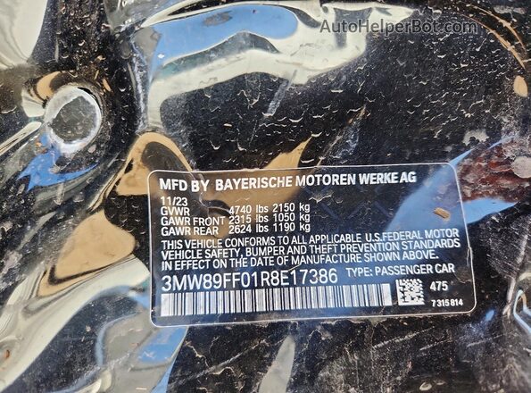 3MW89FF01R8E17386 2024 BMW 3 SERIES Black Widok komory silnika