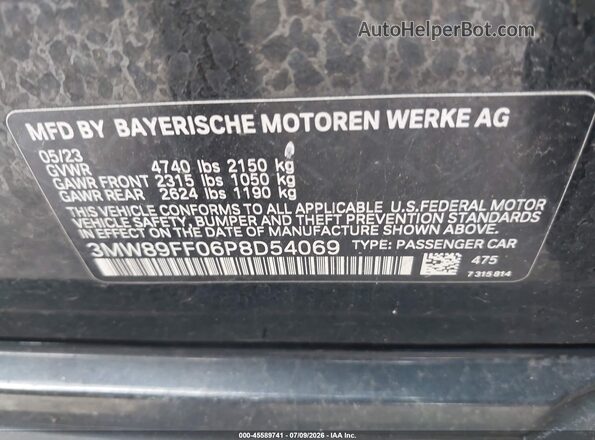 3MW89FF06P8D54069 2023 BMW 3 SERIES Black Շարժիչի բաժամունքի տեսք