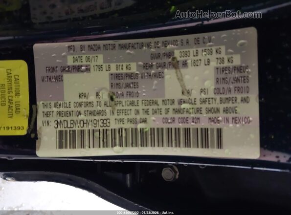 3MYDLBYV0HY191393 2017 TOYOTA YARIS IA Dark Blue Շարժիչի բաժամունքի տեսք