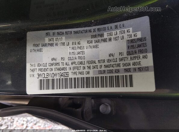 3MYDLBYV0HY194939 2017 TOYOTA YARIS IA Gray Vista del compartimento del motor