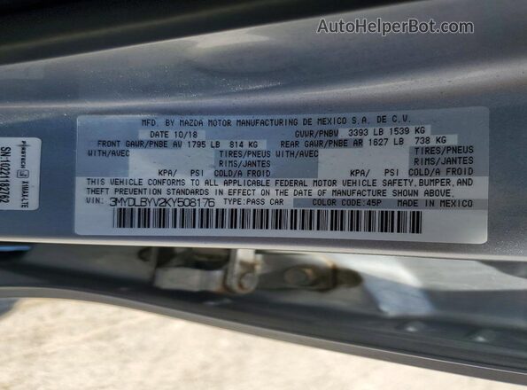 3MYDLBYV2KY508176 2019 TOYOTA YARIS Silver Engine compartment view