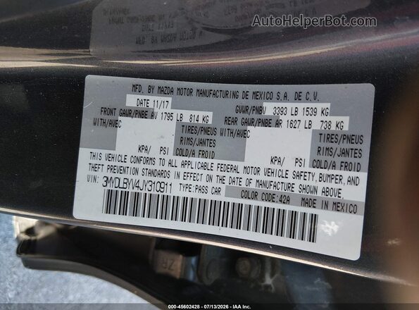 3MYDLBYV4JY310911 2018 TOYOTA YARIS IA Серый Вид подкапотного пространства