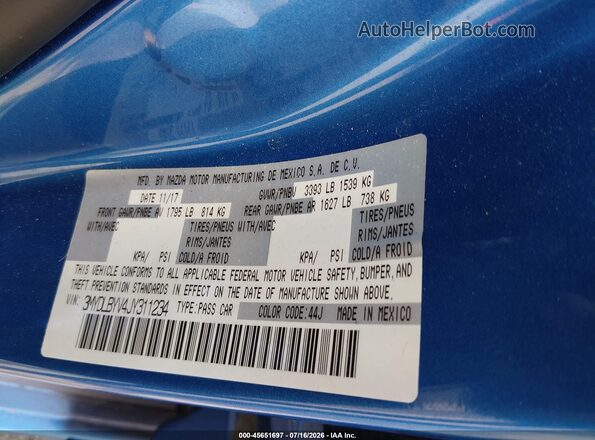 3MYDLBYV4JY311234 2018 TOYOTA YARIS IA Синий Вид подкапотного пространства