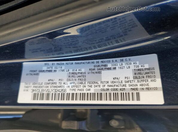 3MYDLBYV9JY324268 2018 TOYOTA YARIS Blue Вид підкапотного простору