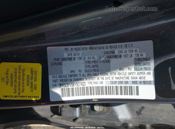 3MYDLBYV9KY507493 2019 TOYOTA YARIS Gray ძრავის განყოფილების ხედი
