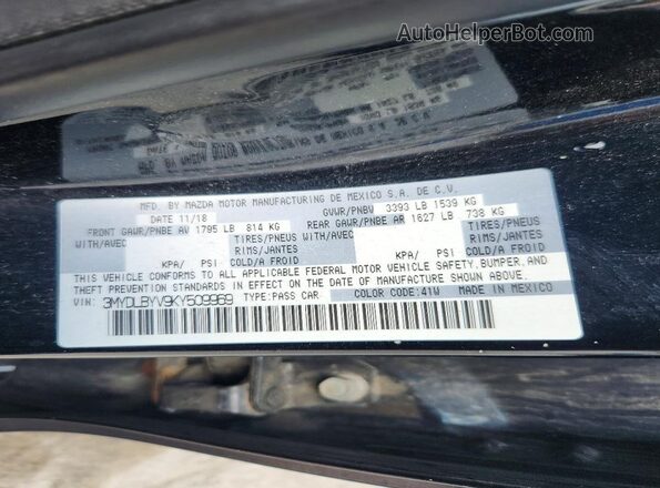 3MYDLBYV9KY509969 2019 TOYOTA YARIS Black Շարժիչի բաժամունքի տեսք