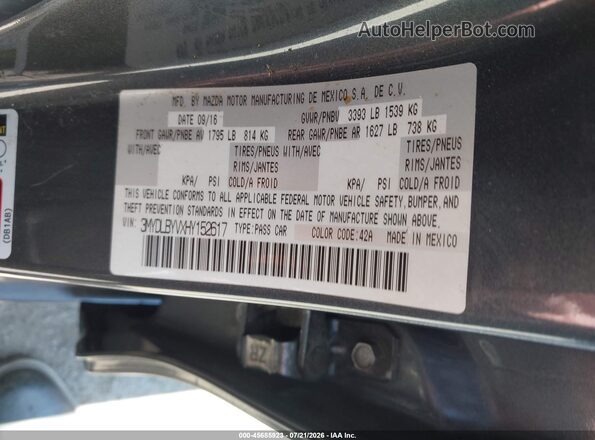 3MYDLBYVXHY152617 2017 TOYOTA YARIS IA Gray Vista del compartimento del motor