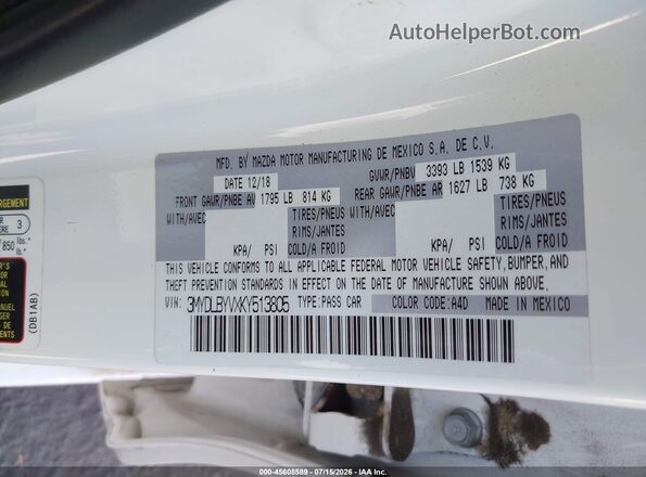 3MYDLBYVXKY513805 2019 TOYOTA YARIS White Engine compartment view