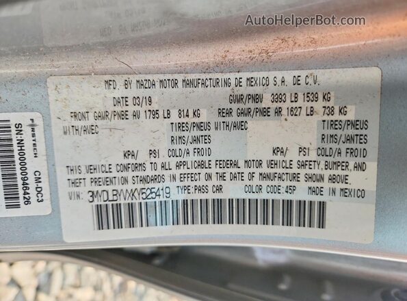 3MYDLBYVXKY525419 2019 TOYOTA YARIS Silver Engine compartment view