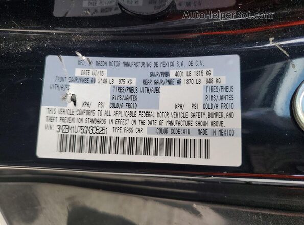 3MZBM1U75GM305251 2016 MAZDA 3 Black Widok komory silnika