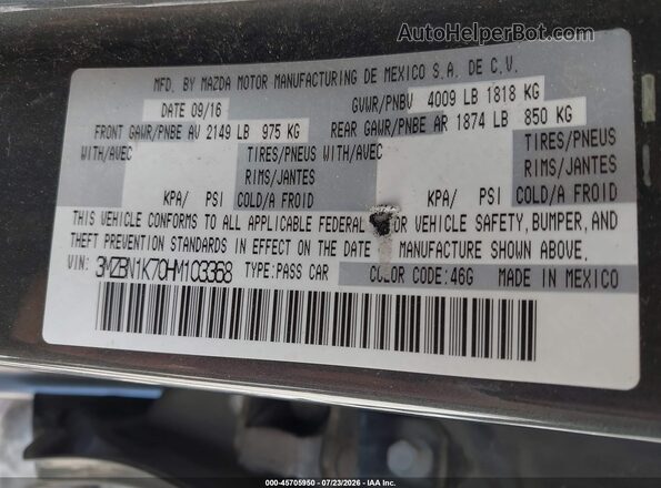 3MZBN1K70HM103368 2017 MAZDA 3 Gray Вид підкапотного простору