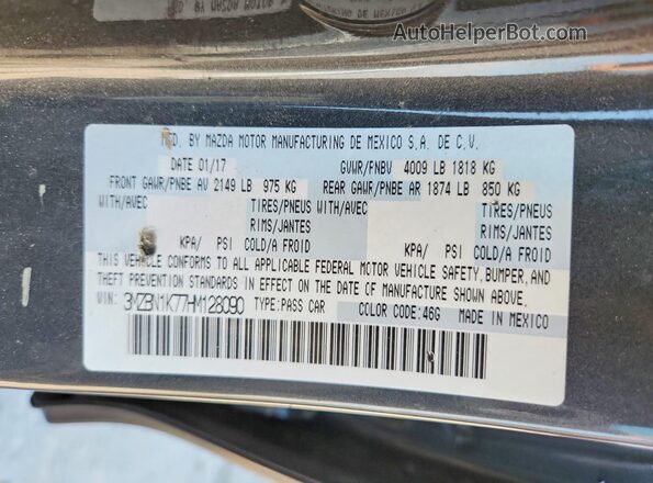3MZBN1K77HM128090 2017 MAZDA 3 Charcoal Widok komory silnika