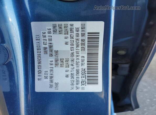 3MZBN1L38JM242441 2018 MAZDA 3 Blue VIN კოდის სტიკერის ხედი