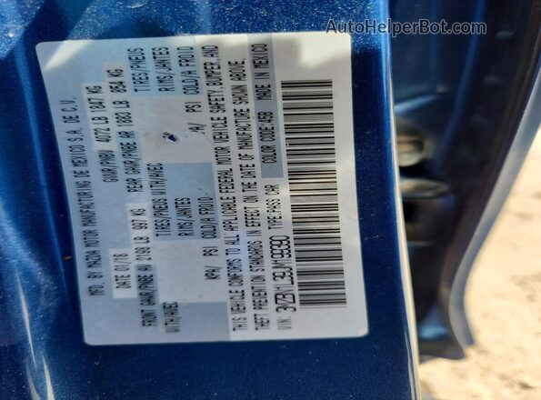 3MZBN1L39JM199390 2018 MAZDA 3 Blue VIN կոդի պիտակի տեսք