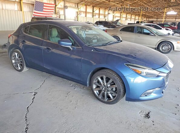 3MZBN1M32JM202225 2018 MAZDA 3 Blue Delantero derecho