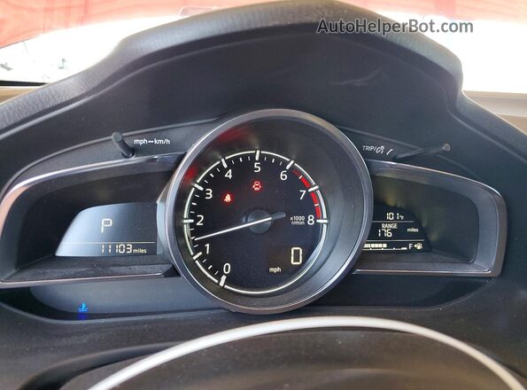 3MZBN1M34JM264466 2018 MAZDA 3 Red Instrument cluster view