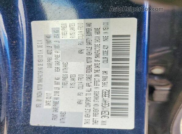 3MZBN1M38HM136662 2017 MAZDA 3 Синий Вид подкапотного пространства