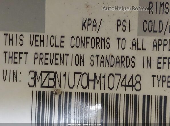 3MZBN1U70HM107448 2017 MAZDA 3 Серебряный Вид подкапотного пространства