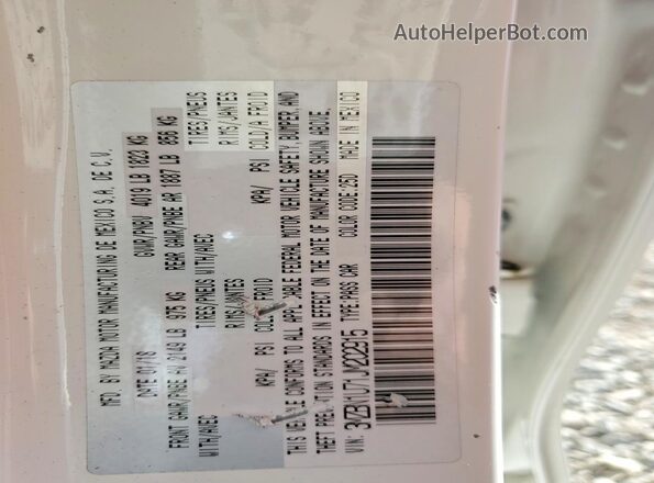 3MZBN1U71JM202915 2018 MAZDA 3 White Widok komory silnika