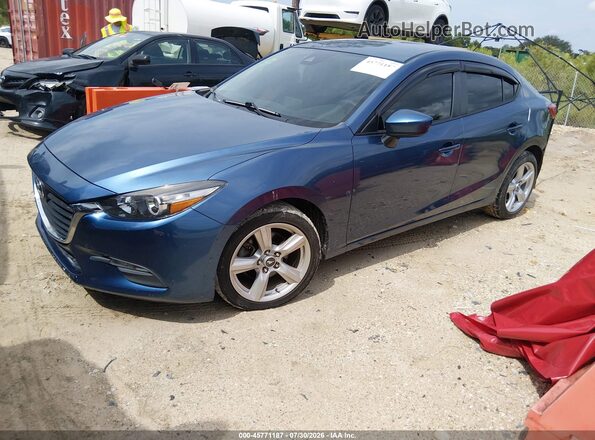 3MZBN1U74JM259593 2018 MAZDA 3 Blue Առջևի ձախ երեք քառորդ տեսարան
