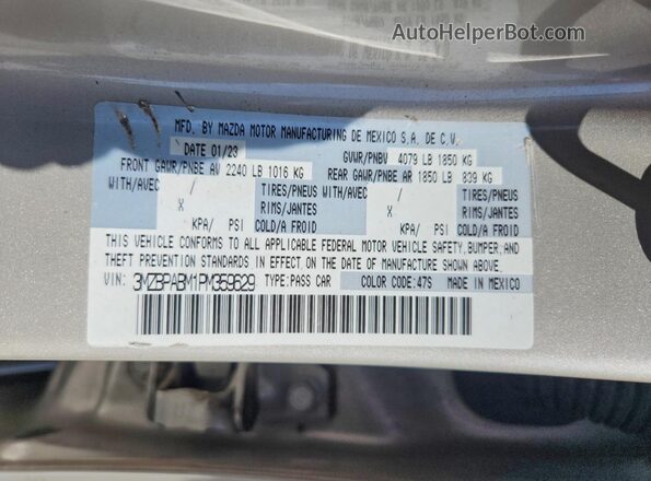 3MZBPABM1PM359629 2023 MAZDA 3 Желто-коричневый Вид подкапотного пространства