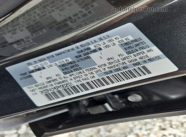 3MZBPACM5PM362631 2023 MAZDA 3 Gray Widok naklejki z numerem VIN