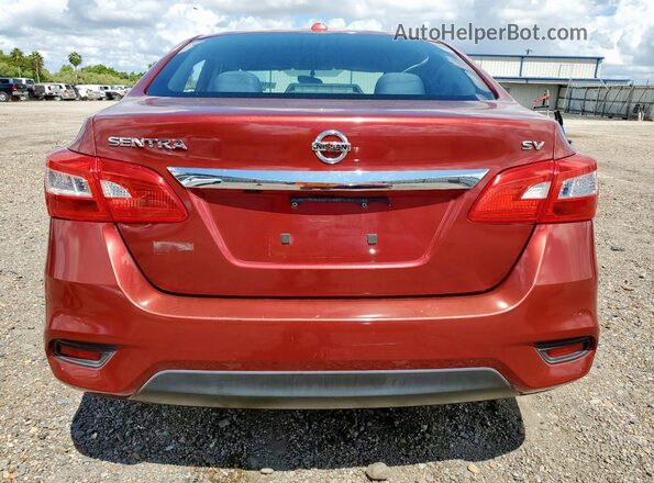 3N1AB7AP0GL645511 2016 NISSAN SENTRA Maroon Rear view
