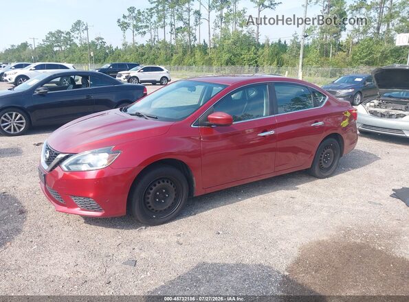 3N1AB7AP0HL643758 2017 NISSAN SENTRA Red წინა მარცხენა ხედი სამი მეოთხედიდან
