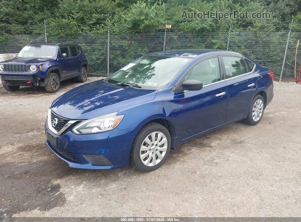3N1AB7AP0HY303562 2017 NISSAN SENTRA Blue წინა მარცხენა ხედი სამი მეოთხედიდან