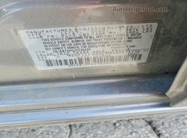 3N1AB7AP0JY230439 2018 NISSAN SENTRA Gray Vista del compartimento del motor