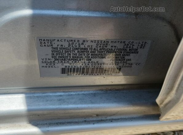 3N1AB7AP0KL615109 2019 NISSAN SENTRA Gray Widok komory silnika