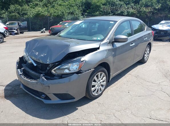 3N1AB7AP0KY217580 2019 NISSAN SENTRA Gray Передня ліва чверть