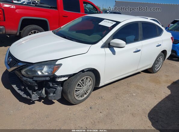 3N1AB7AP0KY262714 2019 NISSAN SENTRA White Առջևի ձախ երեք քառորդ տեսարան