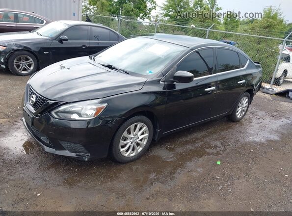 3N1AB7AP0KY284969 2019 NISSAN SENTRA Черный Передняя левая четверть