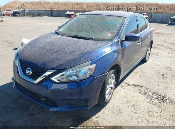 3N1AB7AP0KY308347 2019 NISSAN SENTRA Blue Vista tres cuartos delantera izquierda